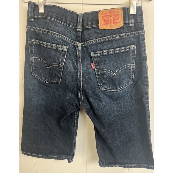 EUC Levis 505 Boys Youth Jean Shorts 14 Regular Dark Denim - Picture 3 of 5